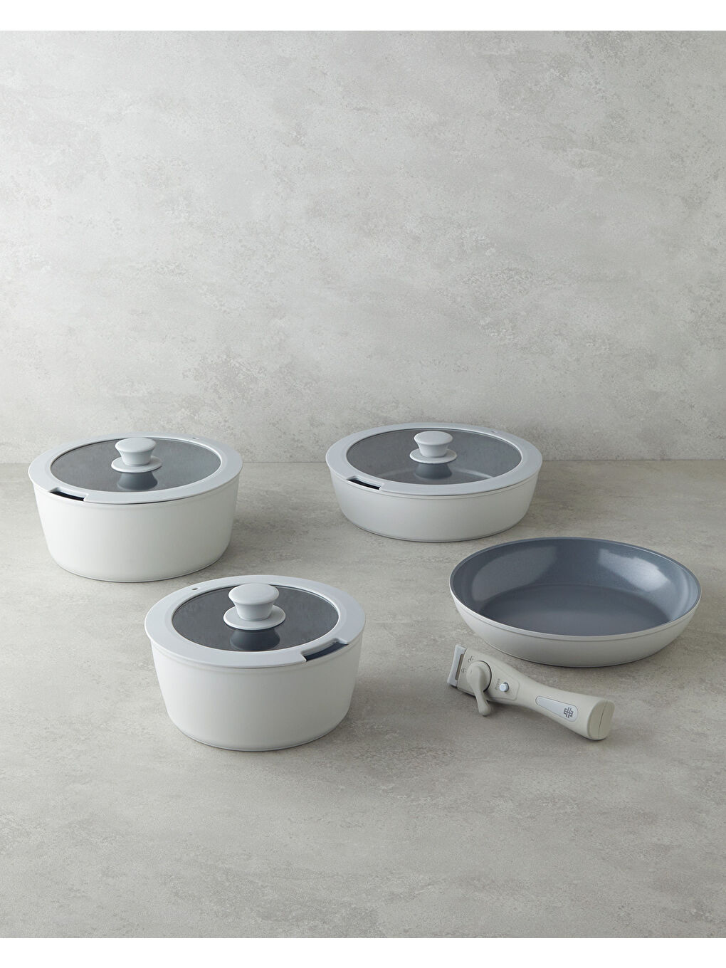 ClickEase CeraWell 8 Parça Tencere Seti 20-24-26-26 cm Gri