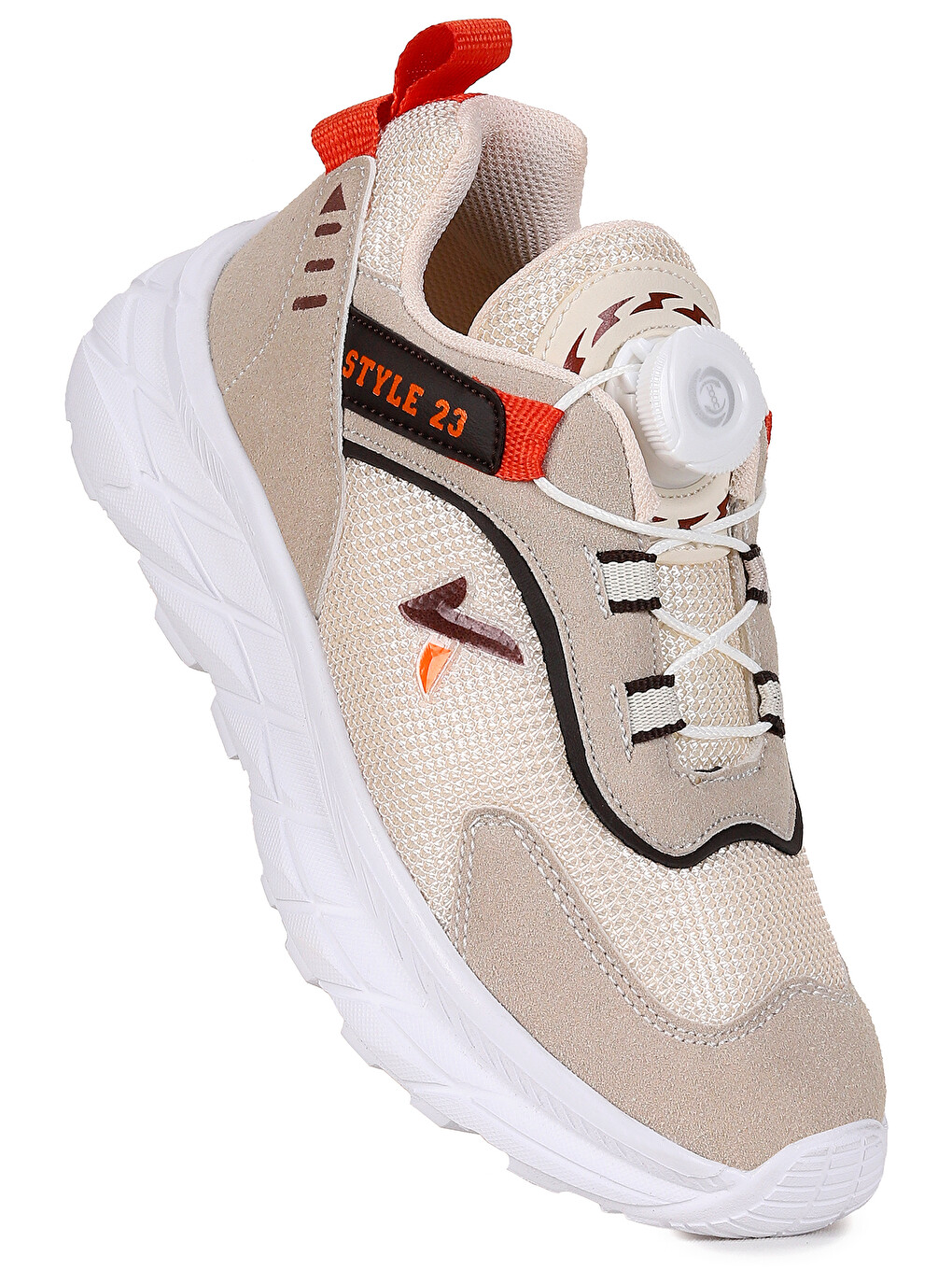 Bej Lace Bağcık Mekanizmalı Erkek Çocuk Spor Ayakkabı