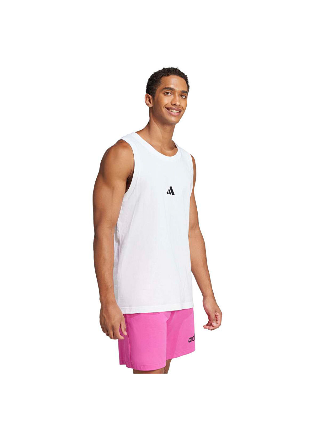 Essentials Small Logo Erkek Beyaz Yuvarlak Yaka Atlet-1