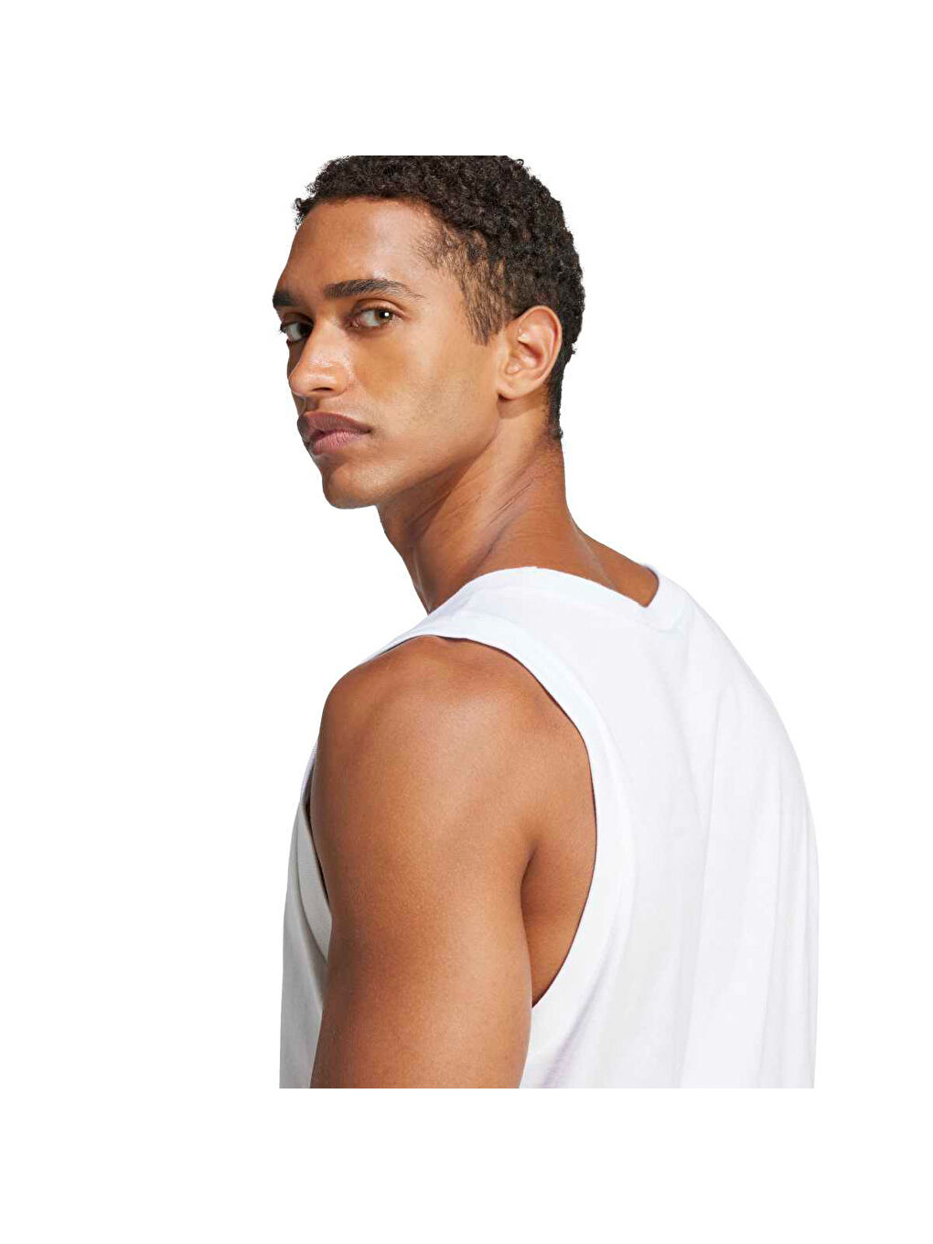 Essentials Small Logo Erkek Beyaz Yuvarlak Yaka Atlet-2