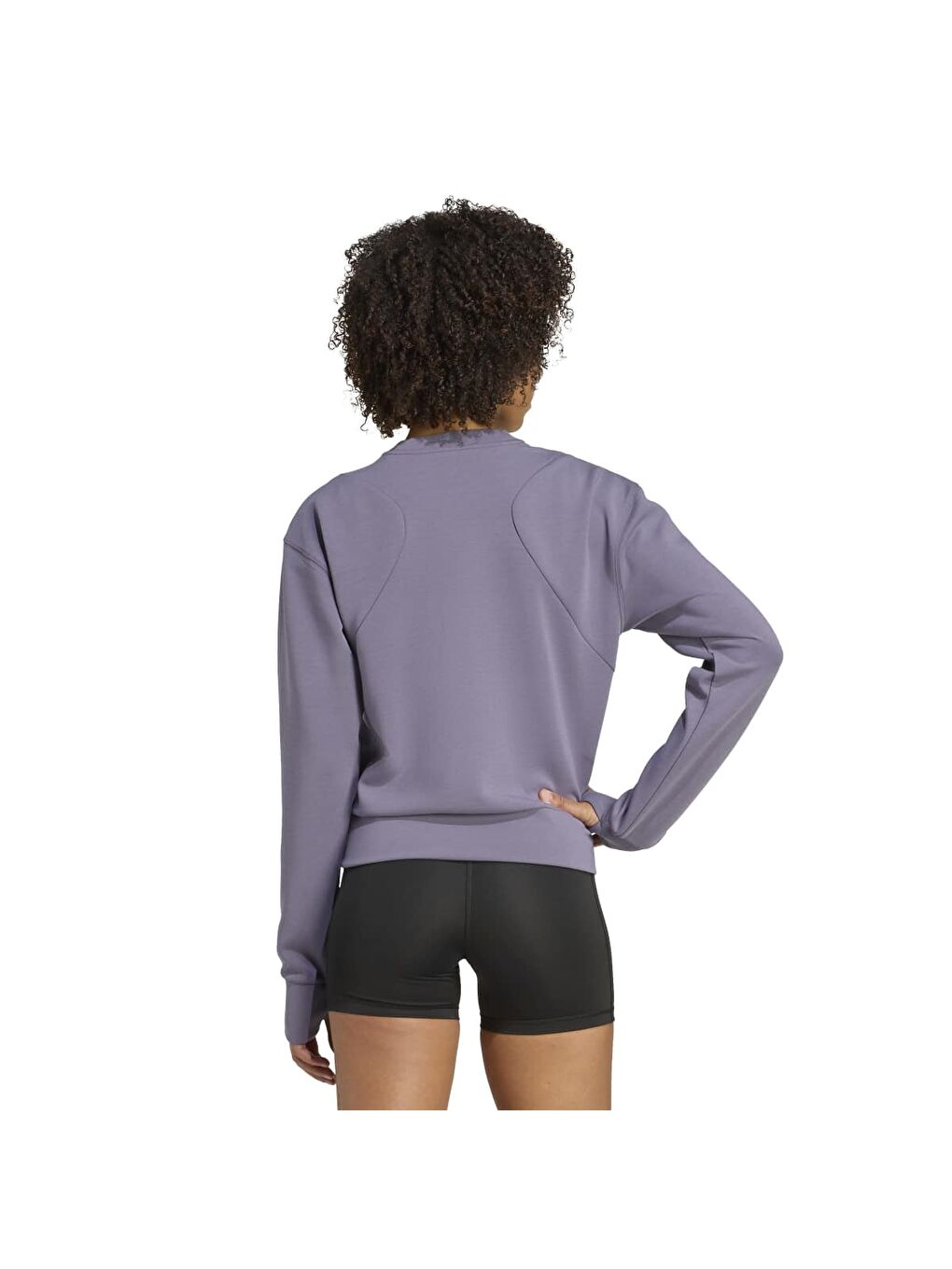 Sweatshirt Designed For Training Knit Crew Neck Kadın Mor Bisiklet Yaka Sweatshirt-1