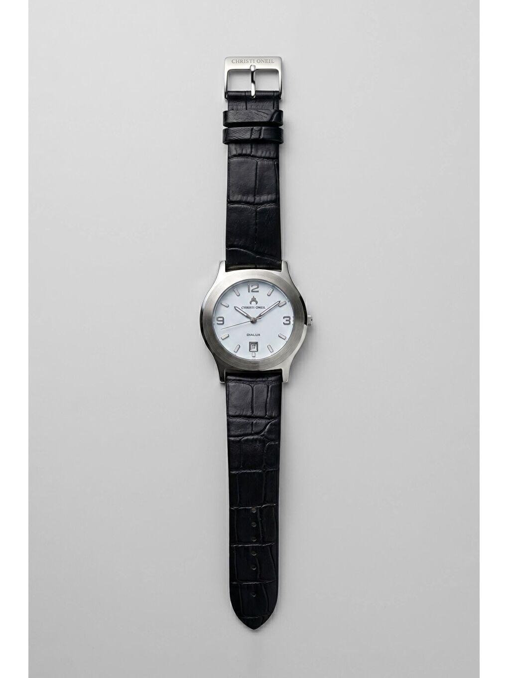 Erkek Atlantik Yuvarlak Deri Kordon Kol Saati Siyah-1