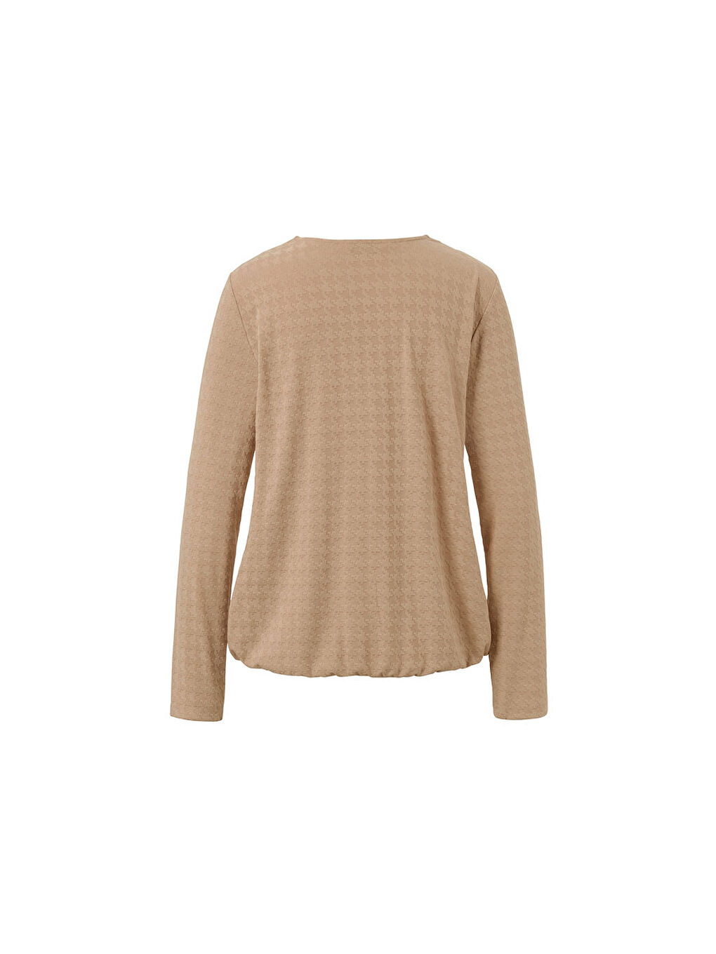 Ekru Kadın Tişört, Uzun Kollu, Dokulu, Devetüyü-3