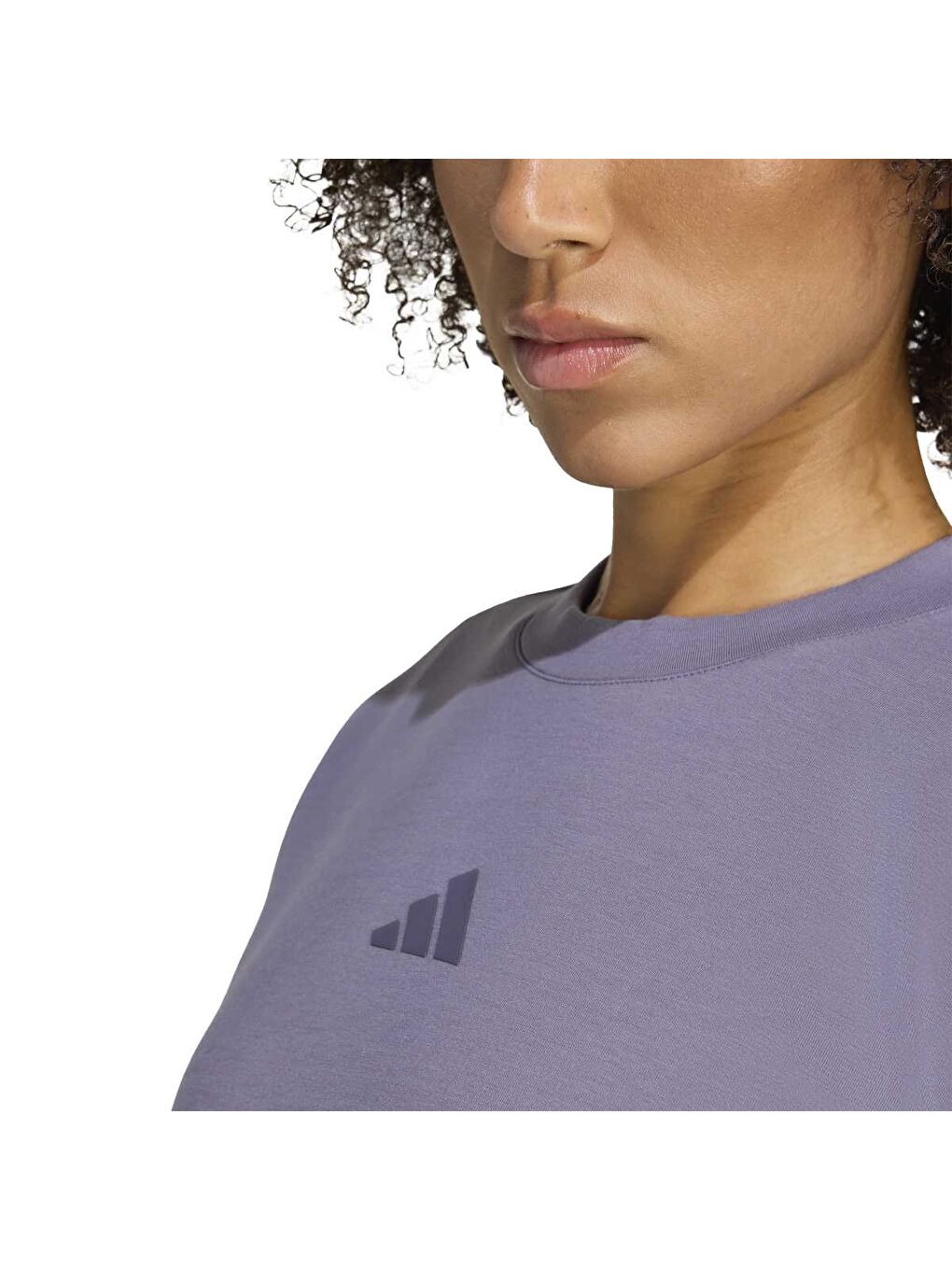 Sweatshirt Designed For Training Knit Crew Neck Kadın Mor Bisiklet Yaka Sweatshirt-3