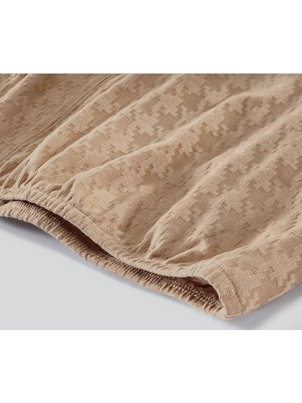 Ekru Kadın Tişört, Uzun Kollu, Dokulu, Devetüyü-4