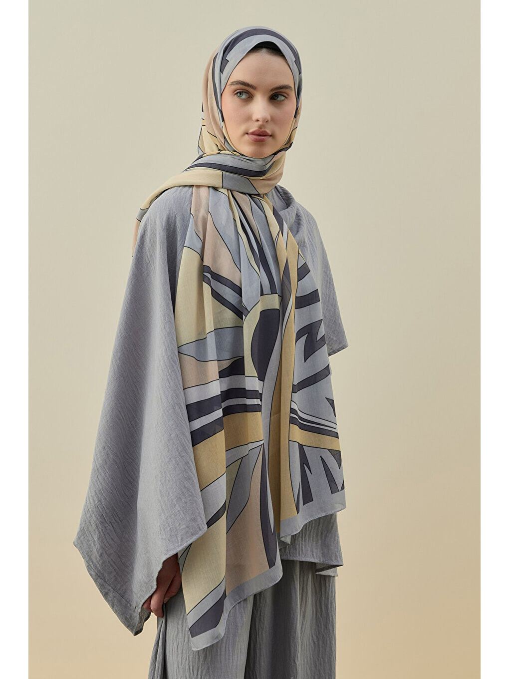 Kahverengi Mucci Kadın Şal 2611 Hardal