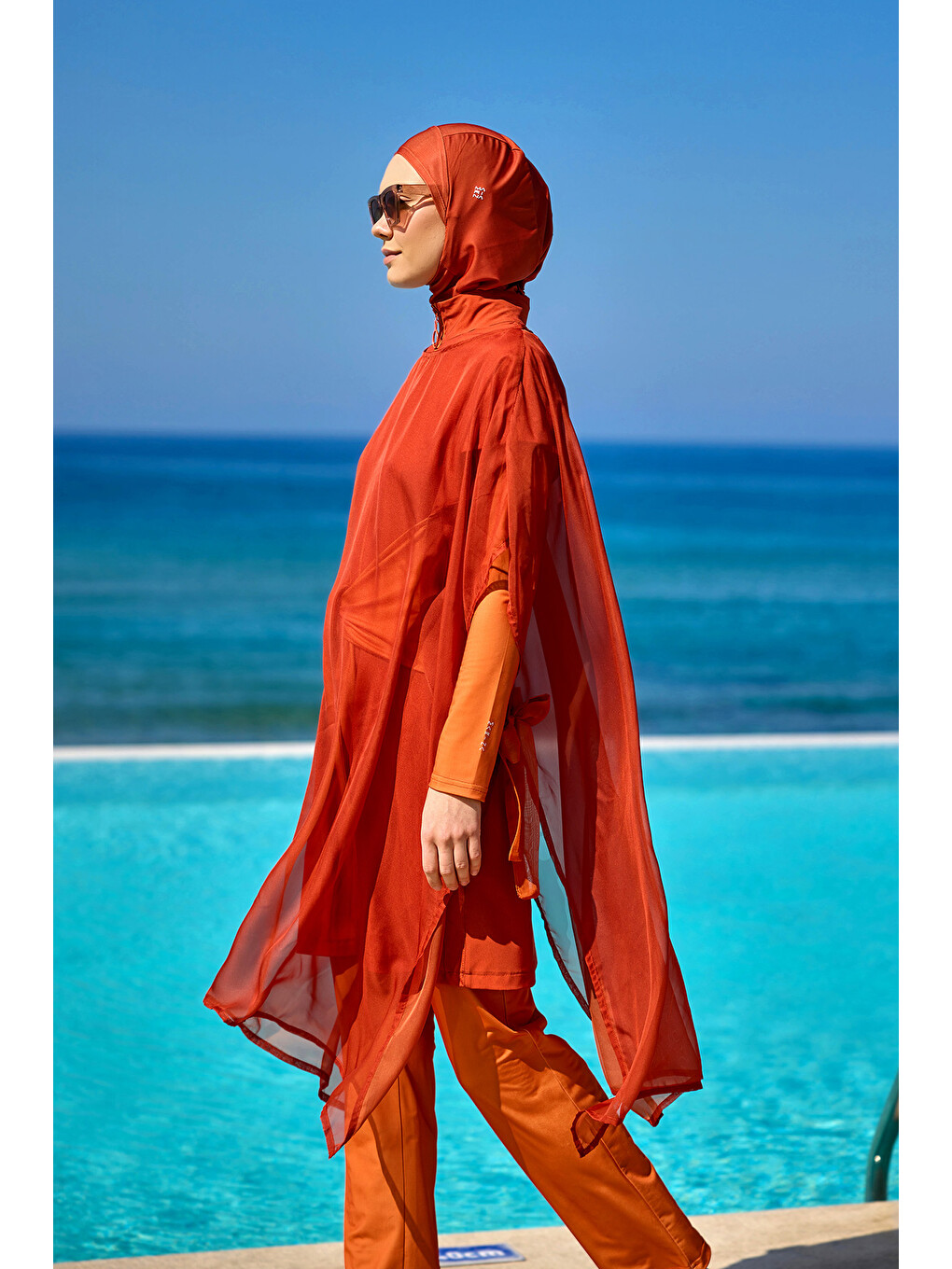Koyu Turuncu Kimono Kaftan P2516-2