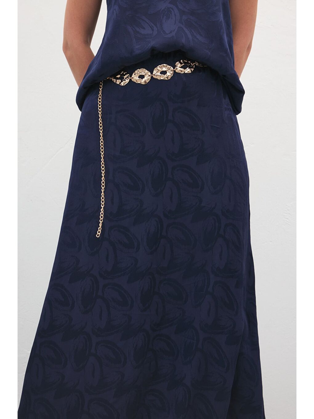 Lior Uzun Etek - Lacivert-6