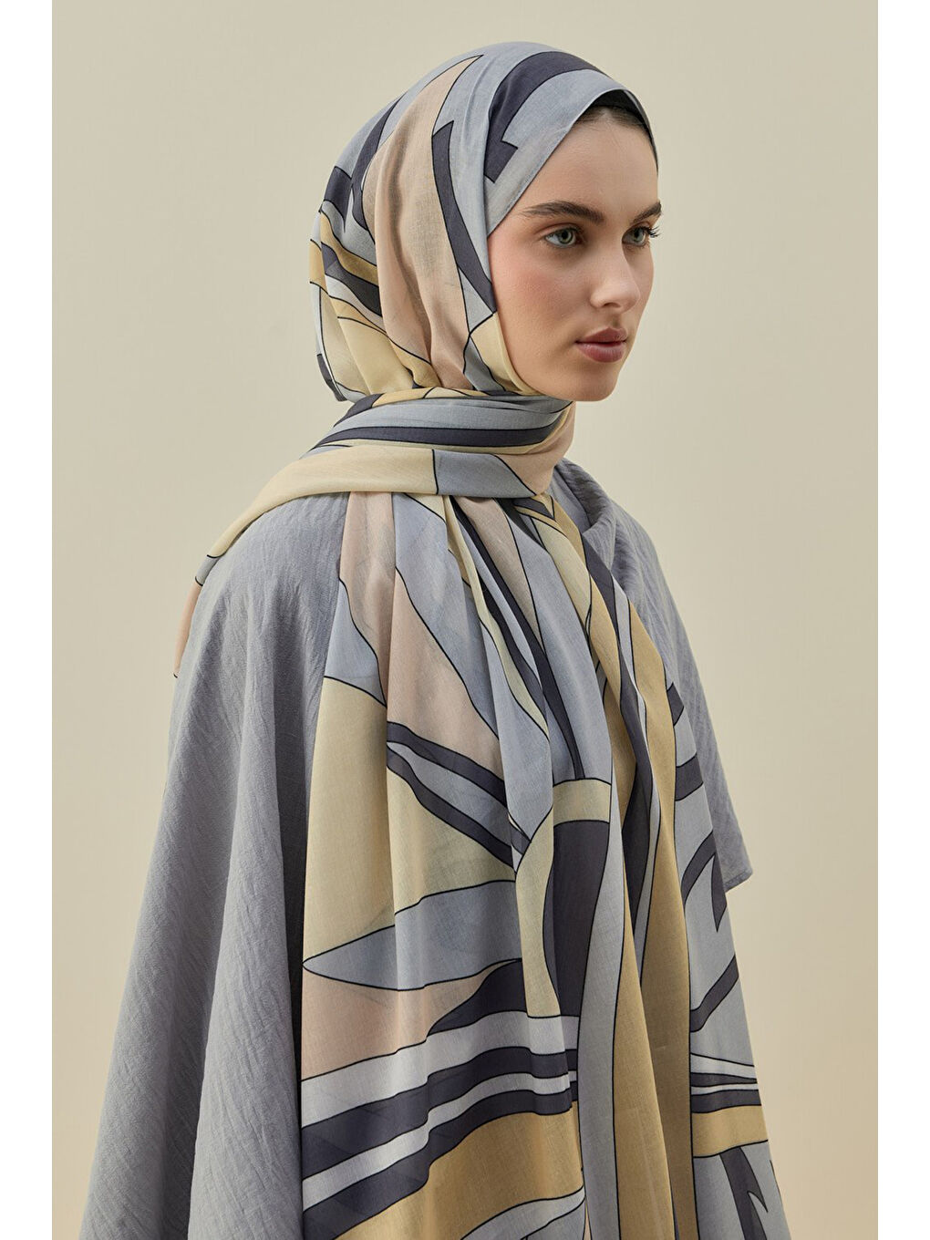 Kahverengi Mucci Kadın Şal 2611 Hardal-1