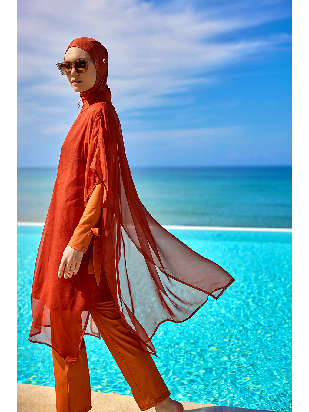 Koyu Turuncu Kimono Kaftan P2516-2-2