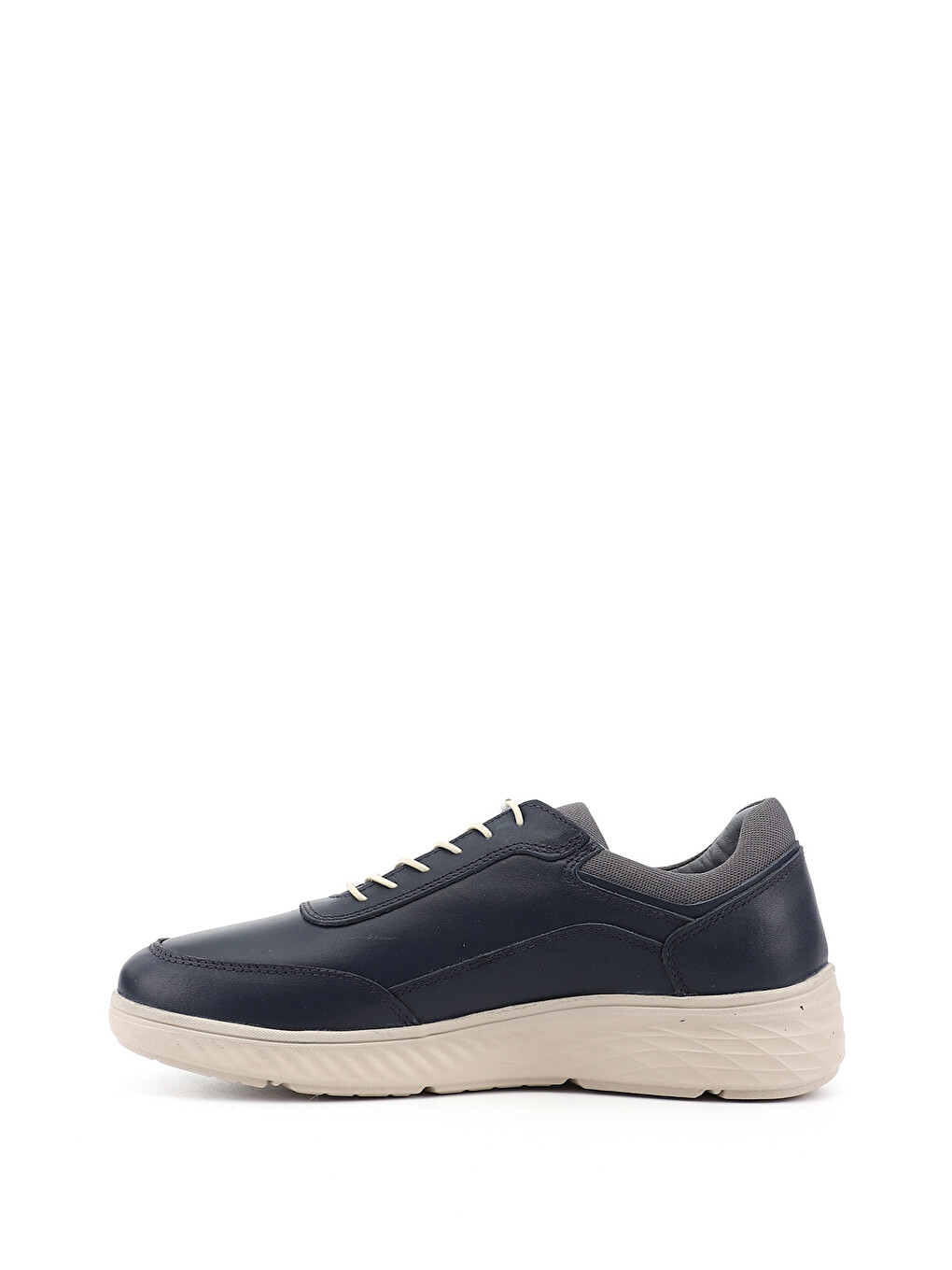 Erkek Açık Lacivert Bağcıklı Hakiki Deri Sneaker-3