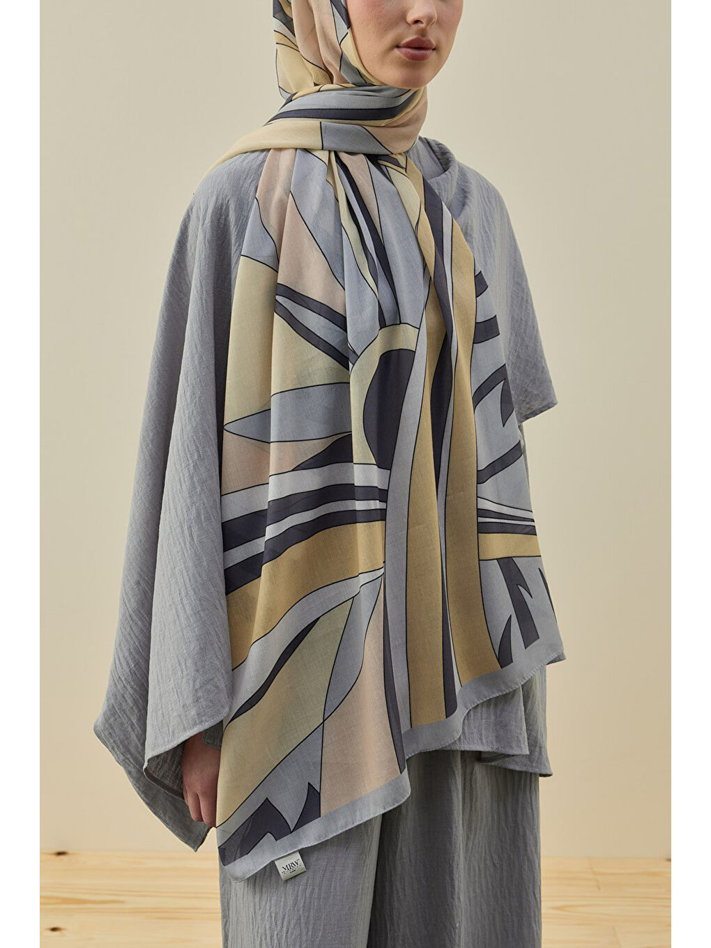 Kahverengi Mucci Kadın Şal 2611 Hardal-2