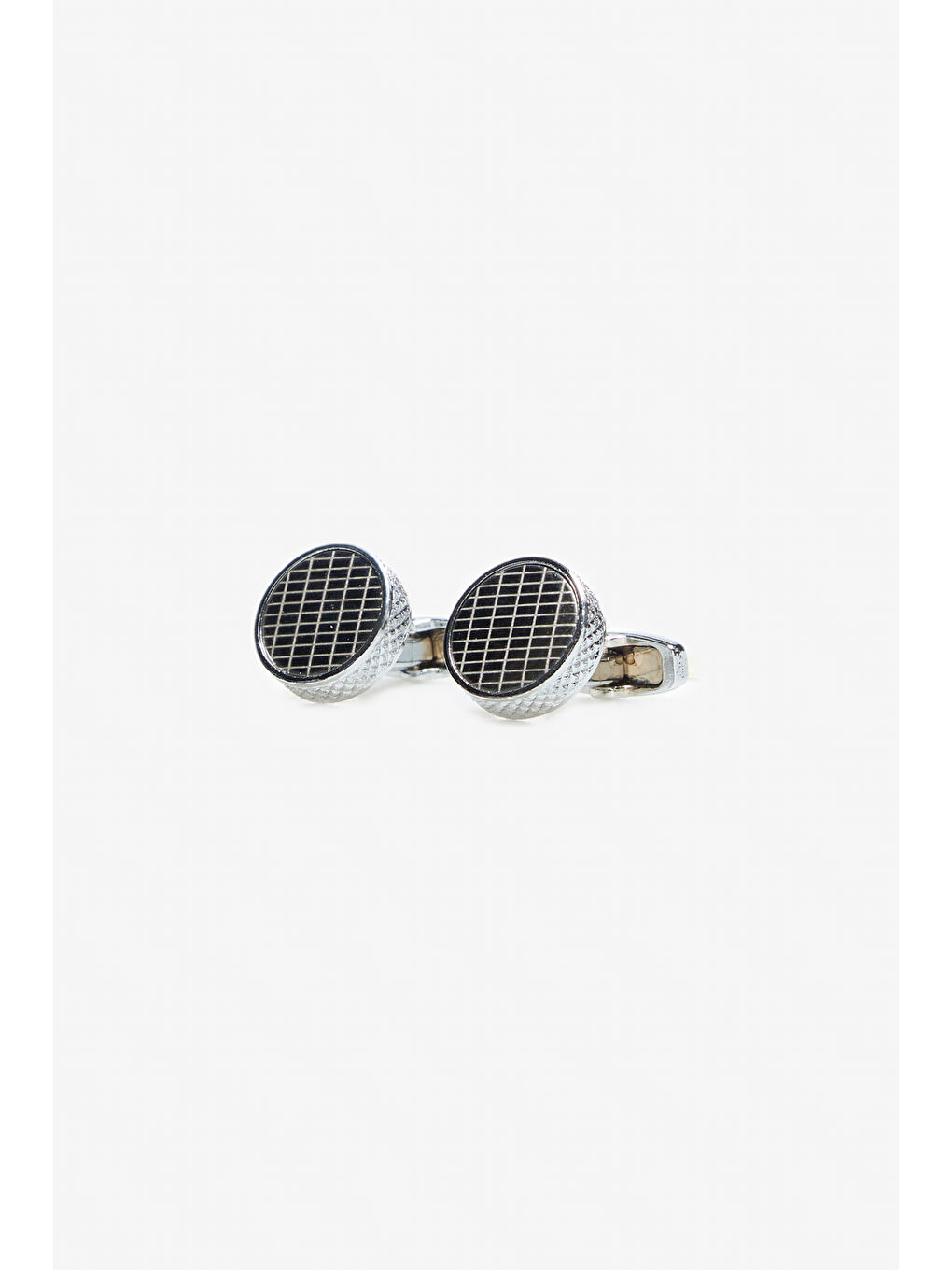 Gri Erkek Gümüş %100 Metal Kol Düğmesi-1