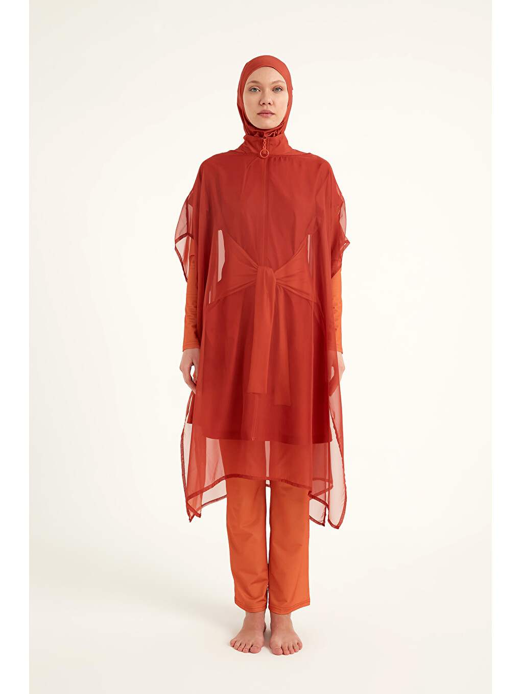 Koyu Turuncu Kimono Kaftan P2516-2-4