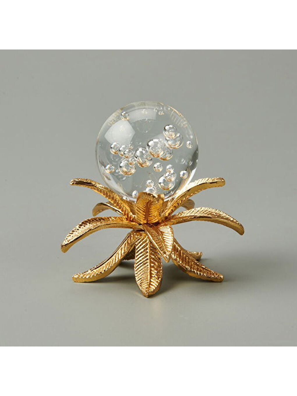 Sarı Deco Palmiye Cam Top Dekor - Gold - 11 cm