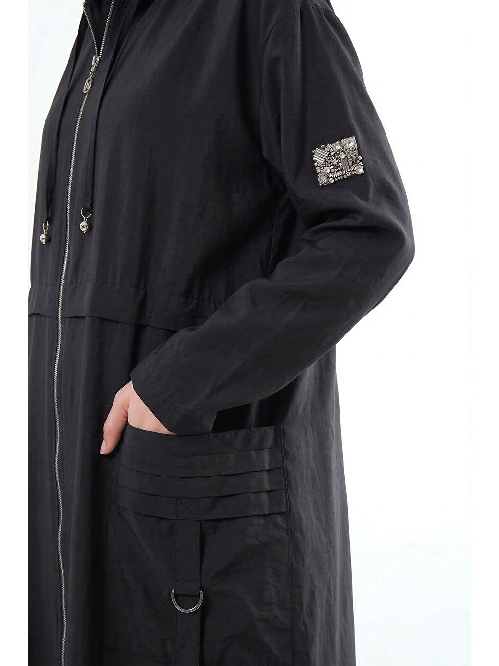 Cebi Pileli Metal Tokalı Safari Kap 821 Siyah-3