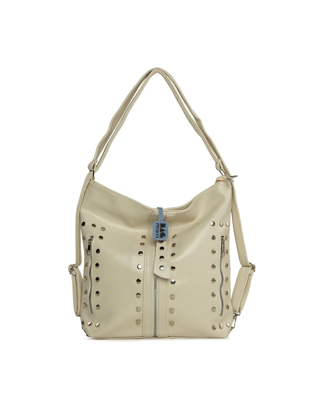 Ekru Trok Detaylı Salaş Askılı ve Sırt Çantası