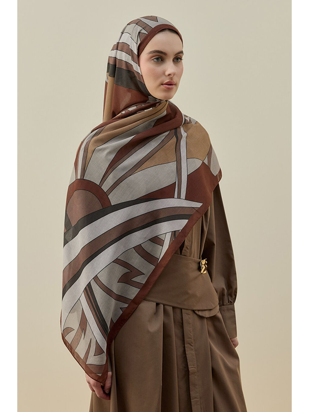 Kahverengi Mucci Kadın Şal 2611 Kahve