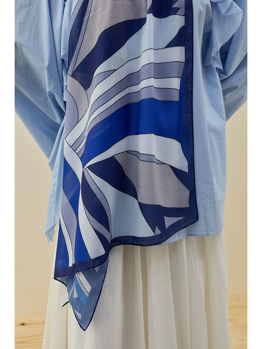 Mavi Mucci Kadın Şal 2611 Saks-2