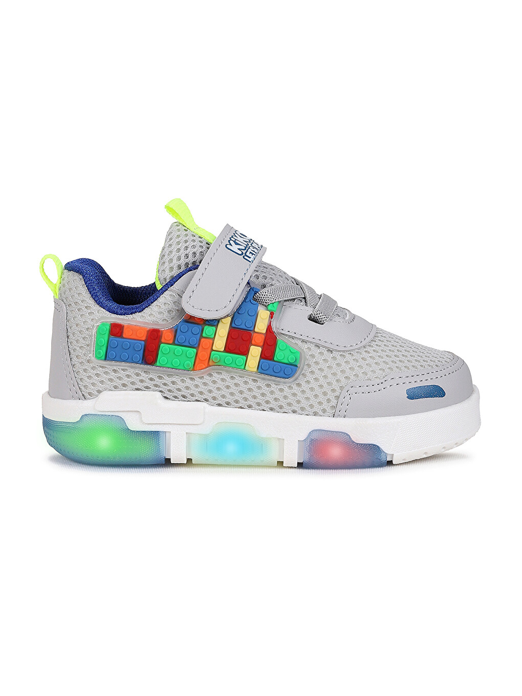 Gri Scarpe Cırtlı Işıklı Erkek Çocuk Spor Ayakkabı-3