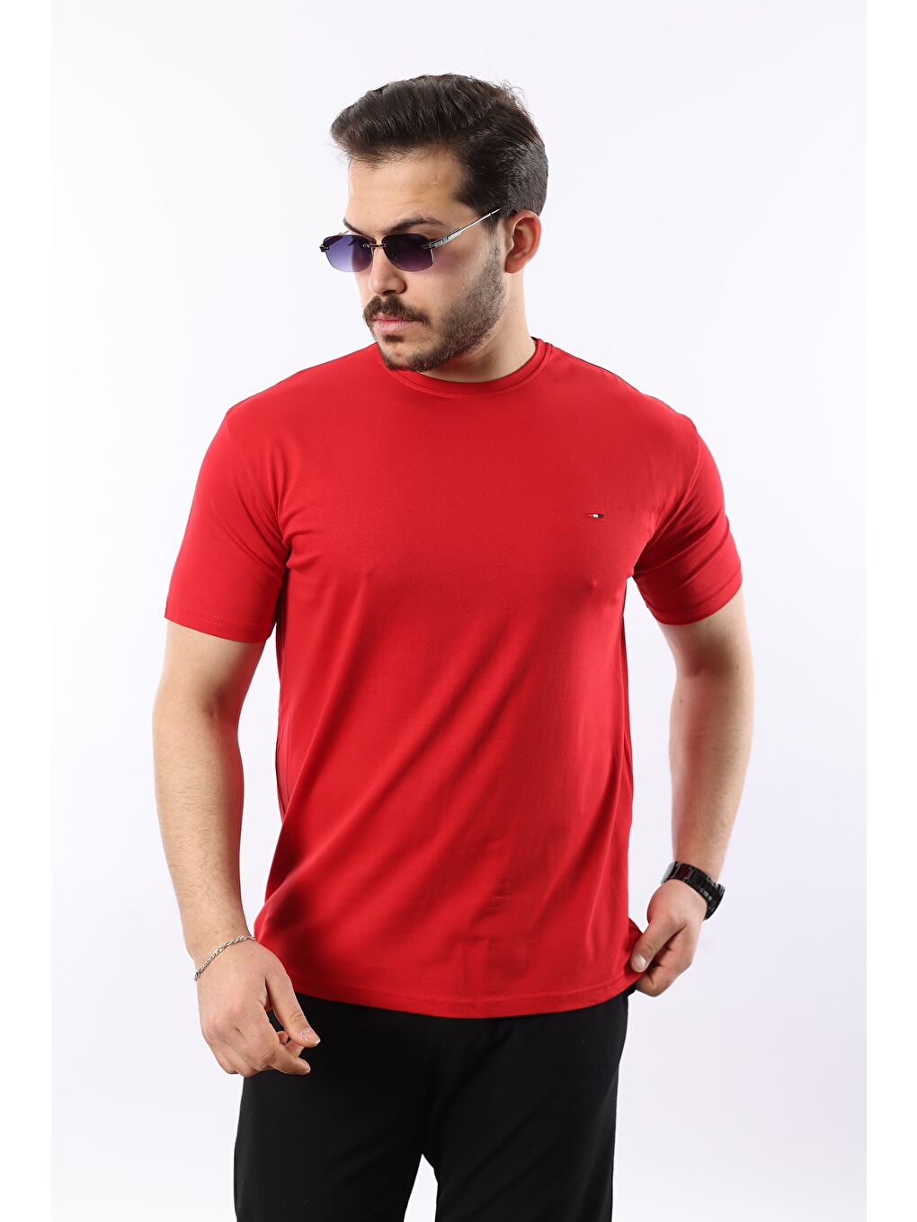 Kırmızı Erkek Slim Fit T-Shirt