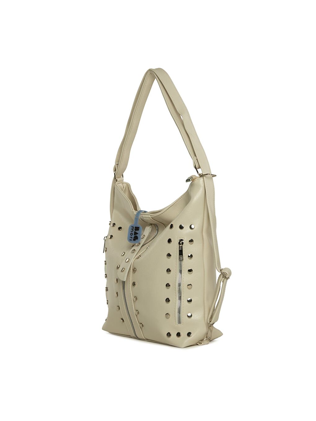 Ekru Trok Detaylı Salaş Askılı ve Sırt Çantası-1