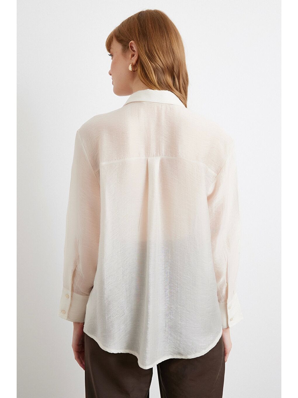 İnce Modal Gömlek Ekru-5