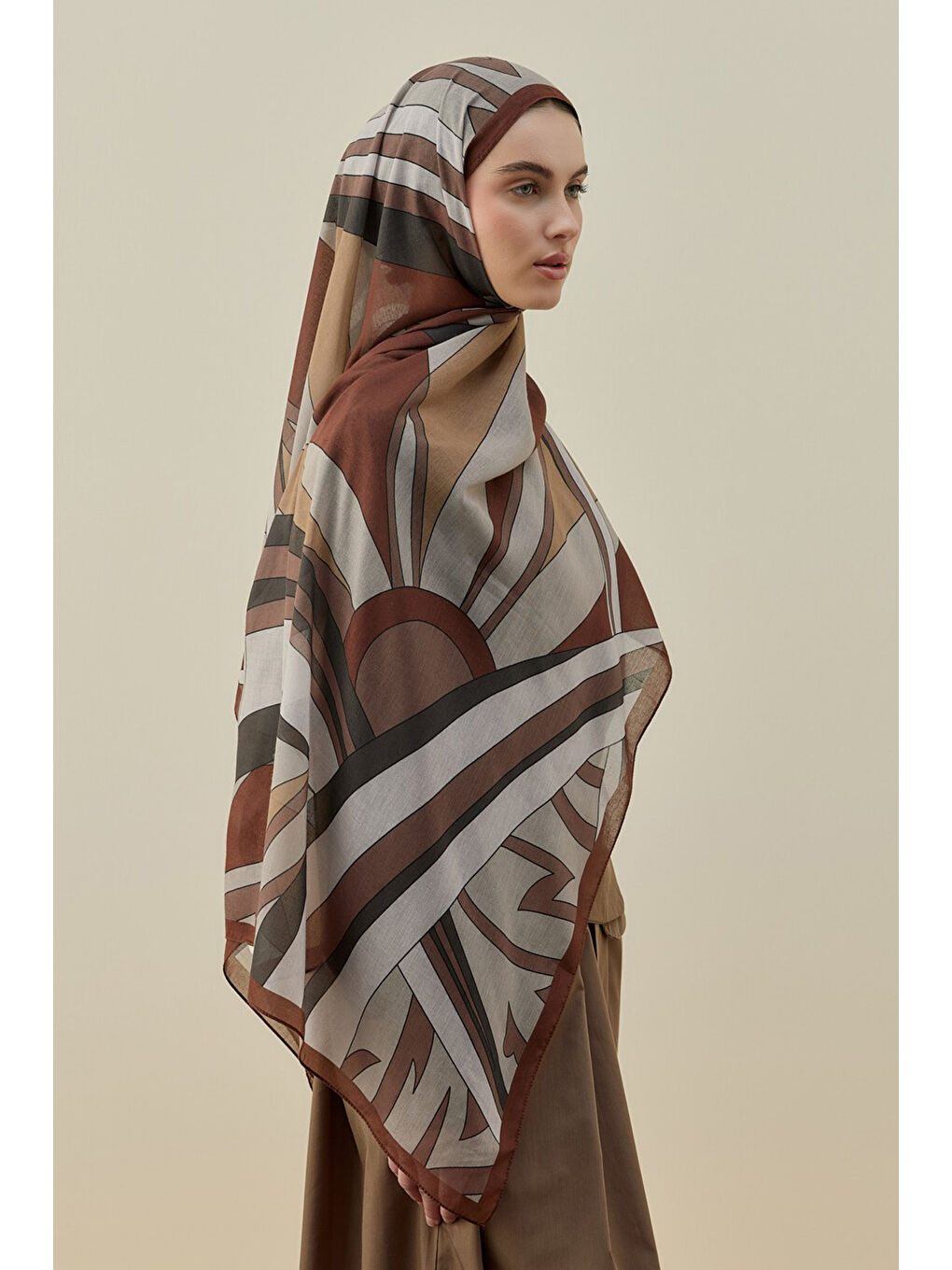 Kahverengi Mucci Kadın Şal 2611 Kahve-2