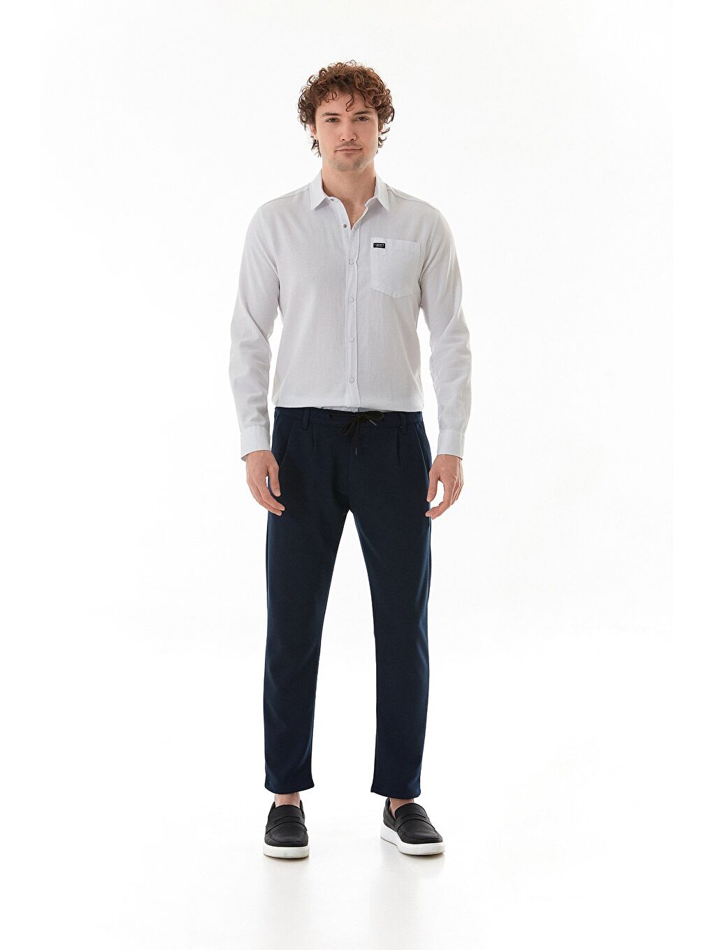 Lacivert Beli Bağlamalı Jogger Pantolon