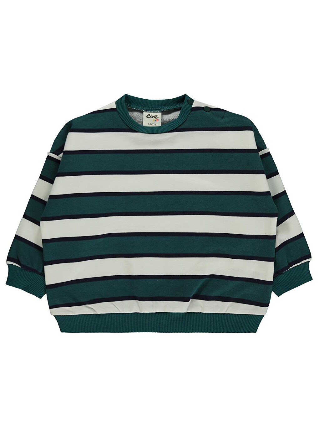 Baby Çizgili 6-18 Ay Sweatshirt - Yeşil