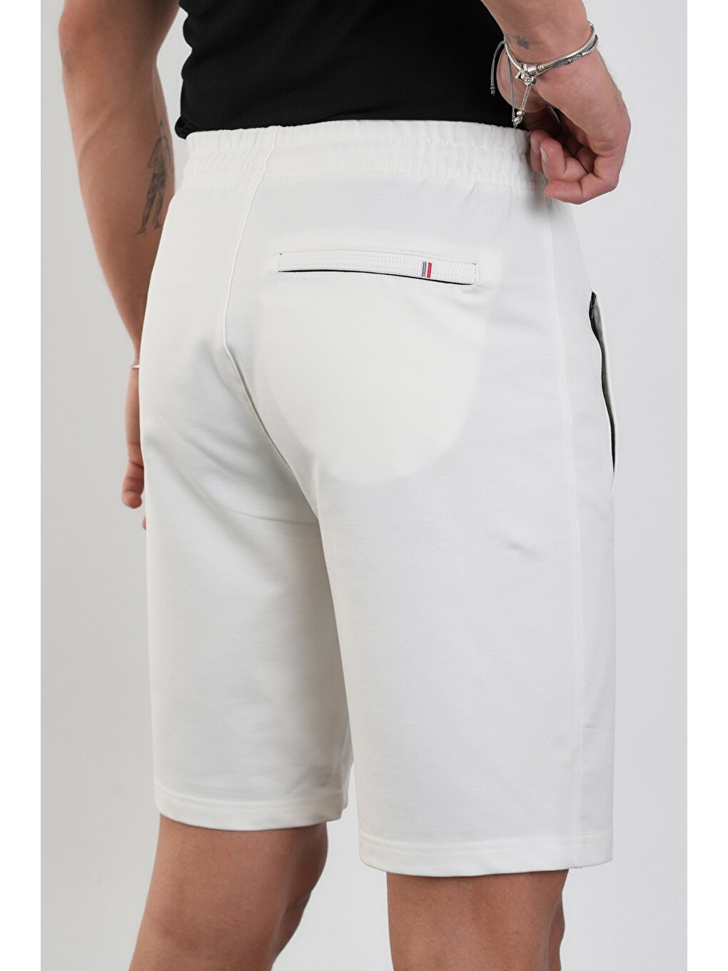 Ekru Erkek Regular Fit Fermuar Cepli Pamuklu Şort-7