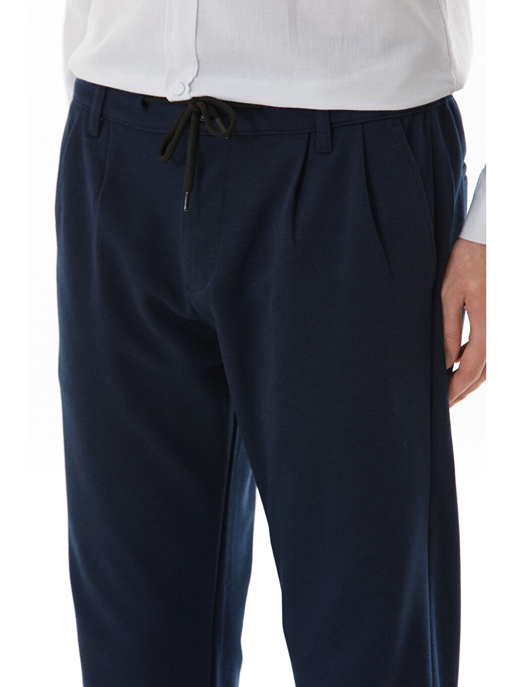 Lacivert Beli Bağlamalı Jogger Pantolon-3