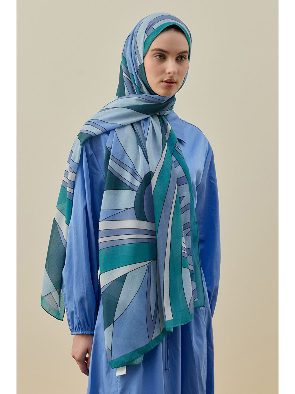 Mucci Kadın Şal 2611 Buz Mavi-1