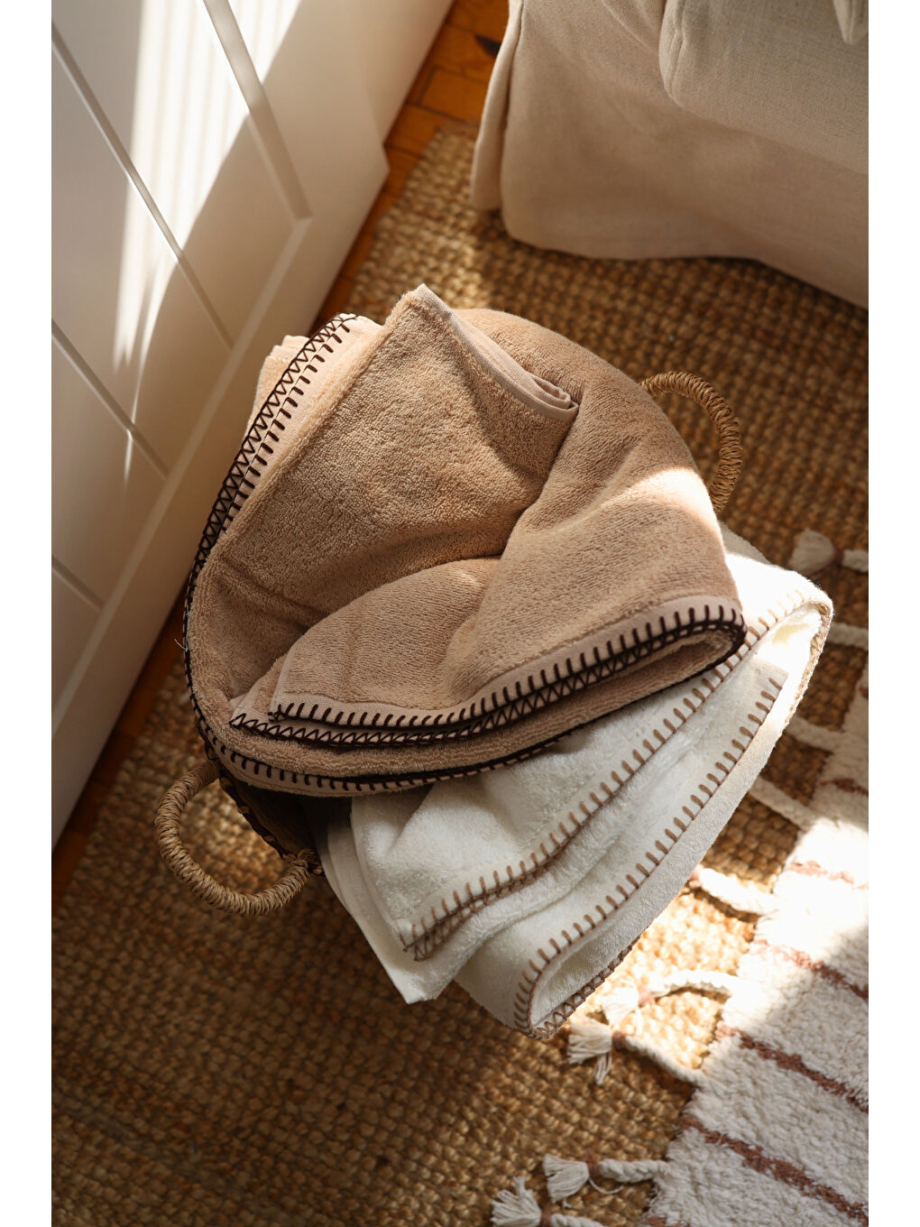 Shadow %100 Pamuk El Havlusu 50x90 cm Bej-2