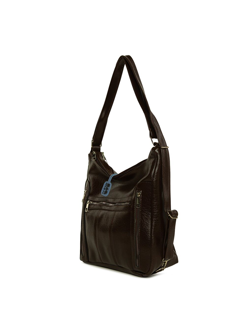 Kahverengi Dik Fermuarlı Çok Gözlü Salaş Askılı ve Sırt Çantası-1