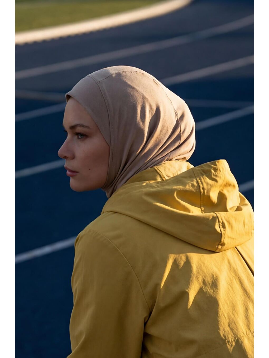 Bej Active Tesettür Spor Antrenman Bonesi Act-27 Vizon Renk-4