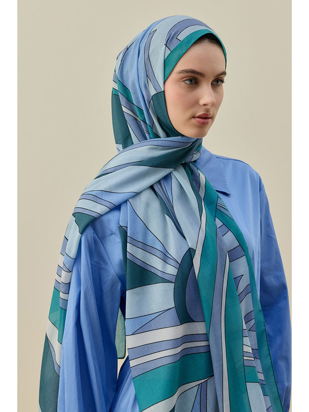 Mucci Kadın Şal 2611 Buz Mavi-3