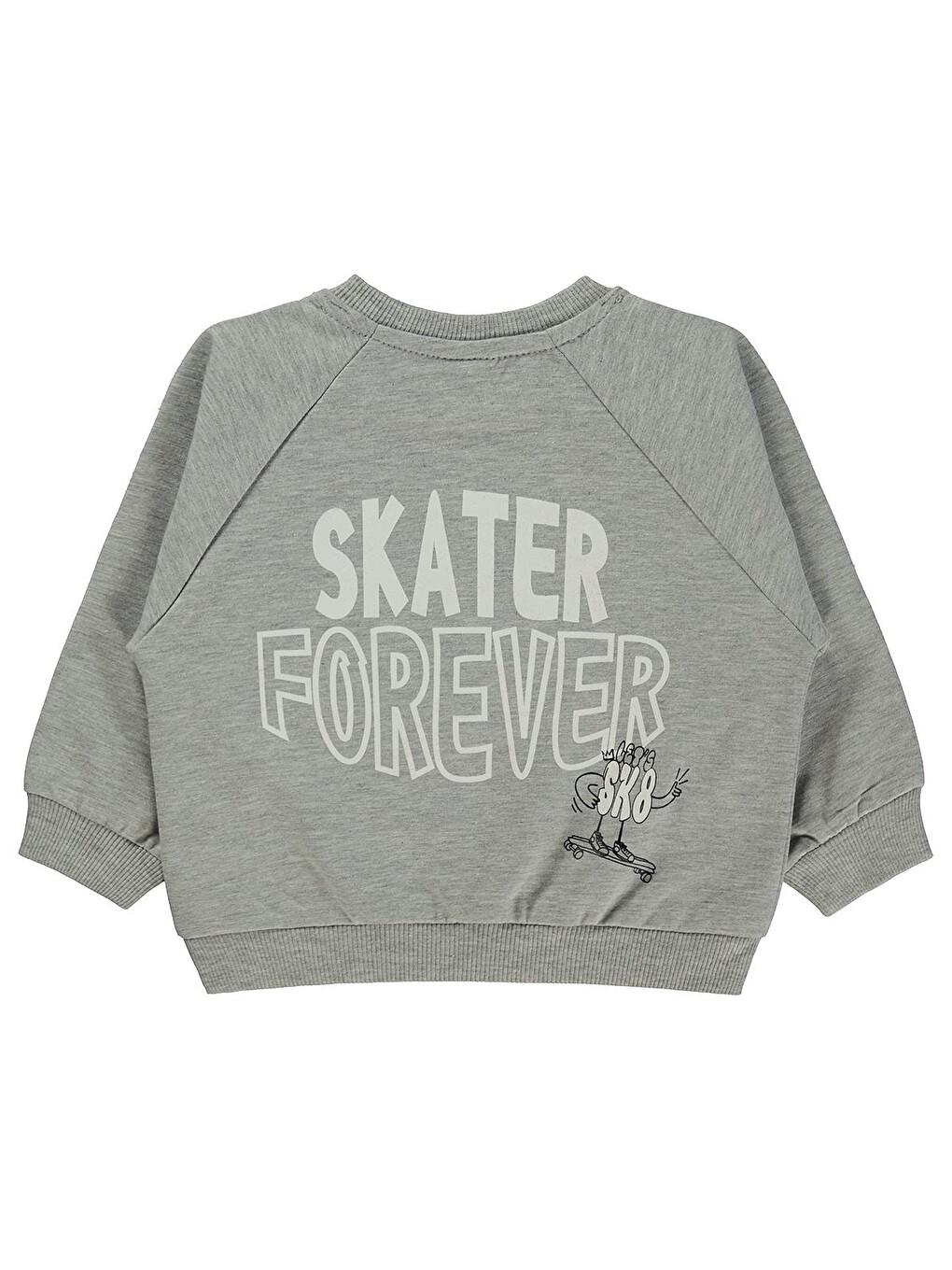 Baby Skater Forever Baskılı 6-18 Ay Sweatshirt - Gri-1