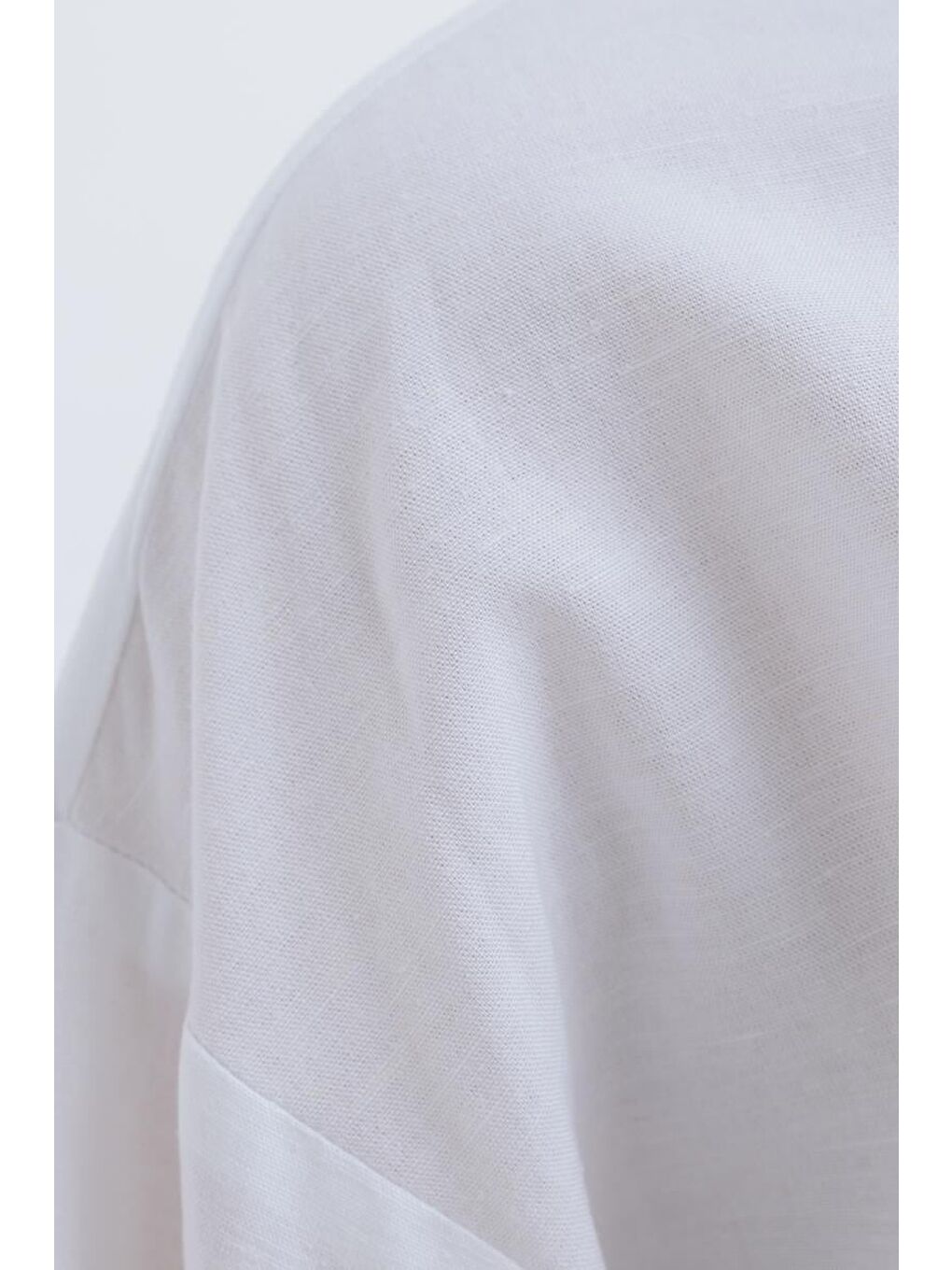 Beyaz-Bebe Yakalı Keten Etekli Takım-5