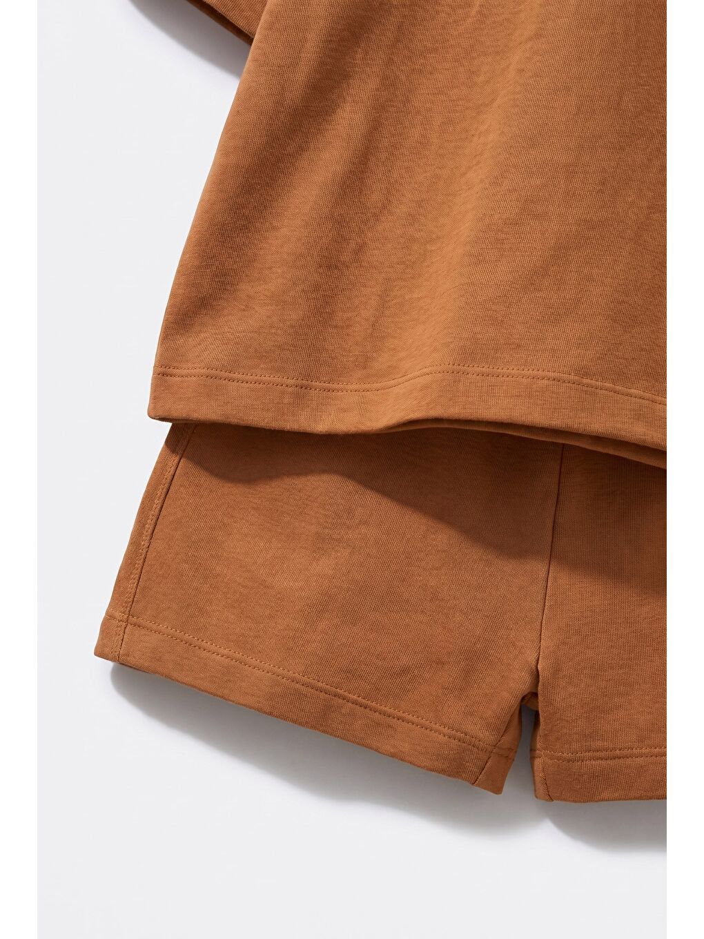 Karışık Unisex Çocuk Pamuklu Taba Club T-Shirt Şort Takım-1