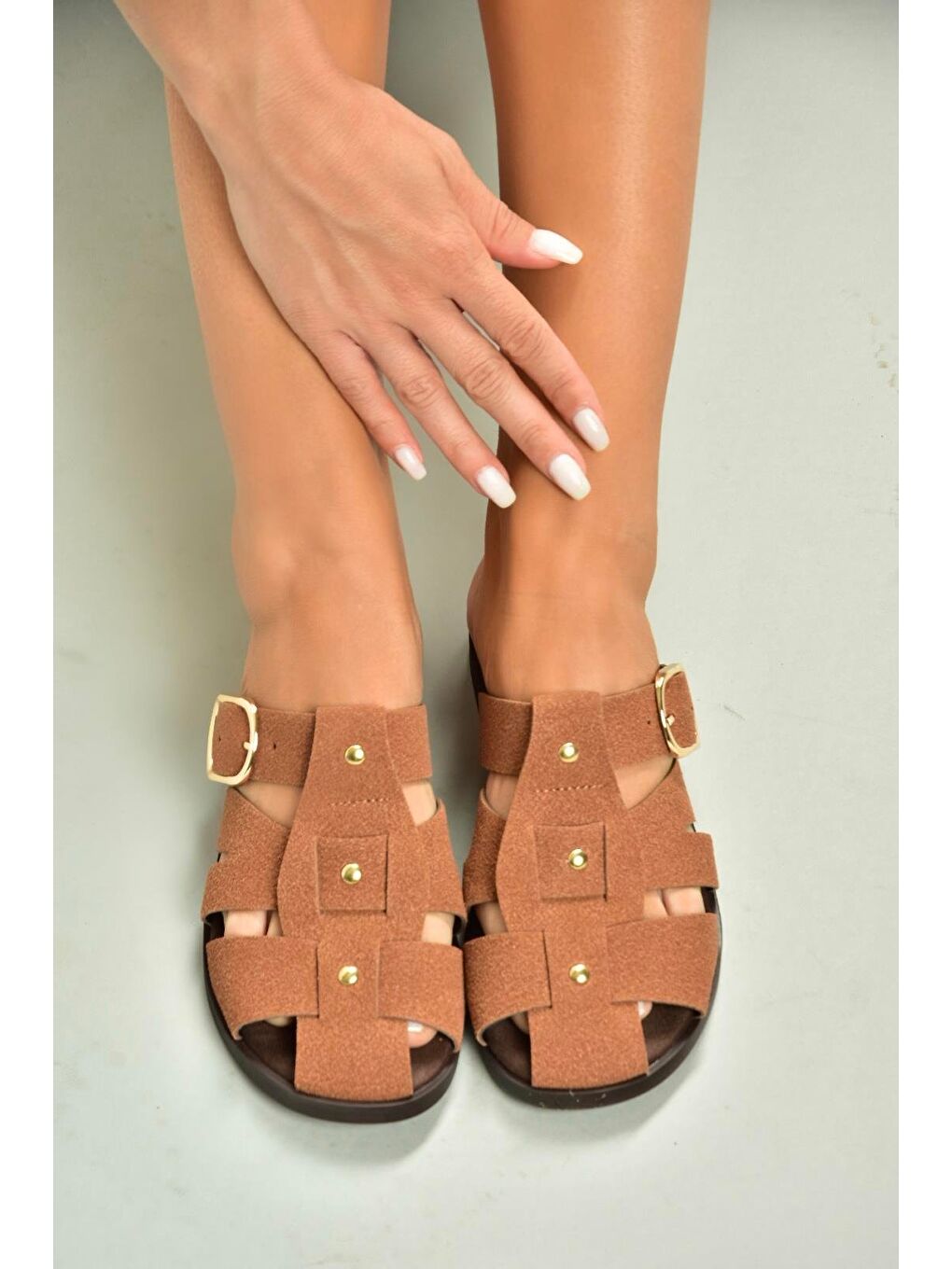 Kahverengi Taba Kadın Terlik U458334202-3