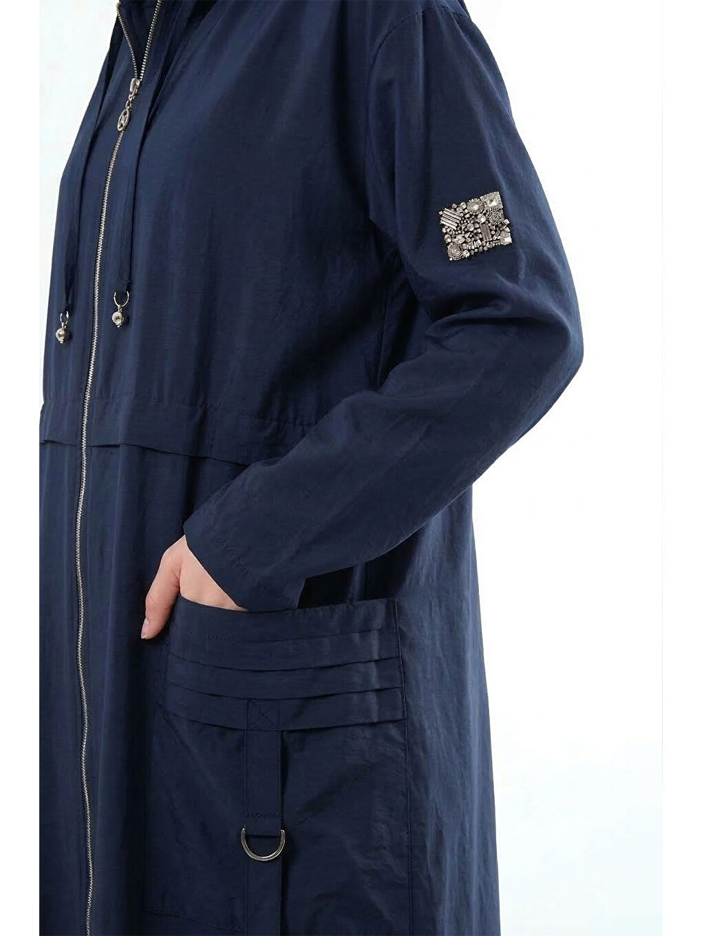 Cebi Pileli Metal Tokalı Safari Kap 821 Lacivert-3