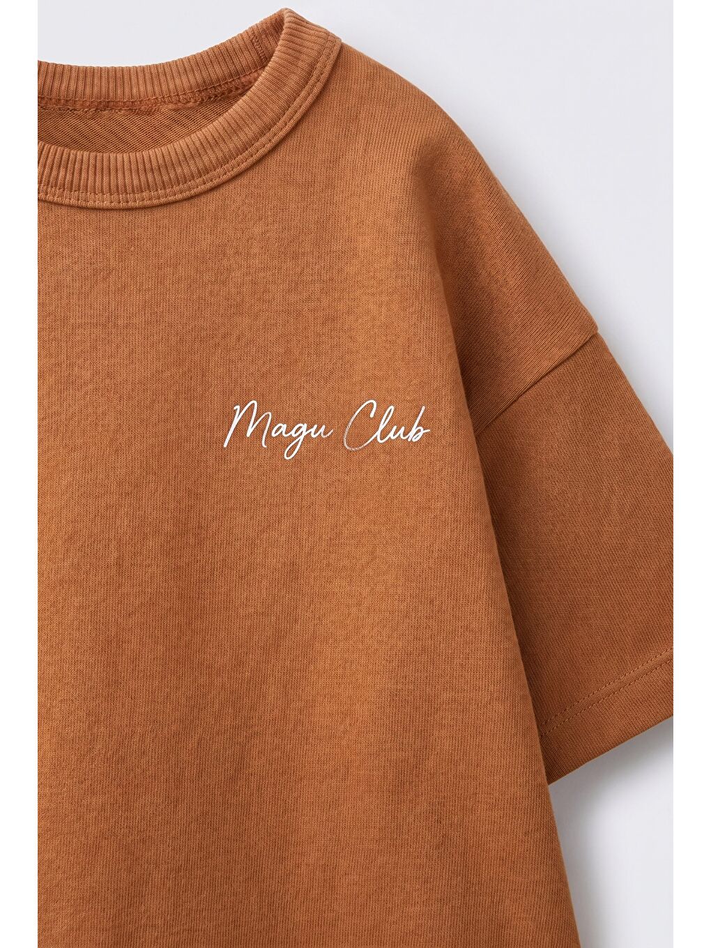 Karışık Unisex Çocuk Pamuklu Taba Club T-Shirt Şort Takım-2