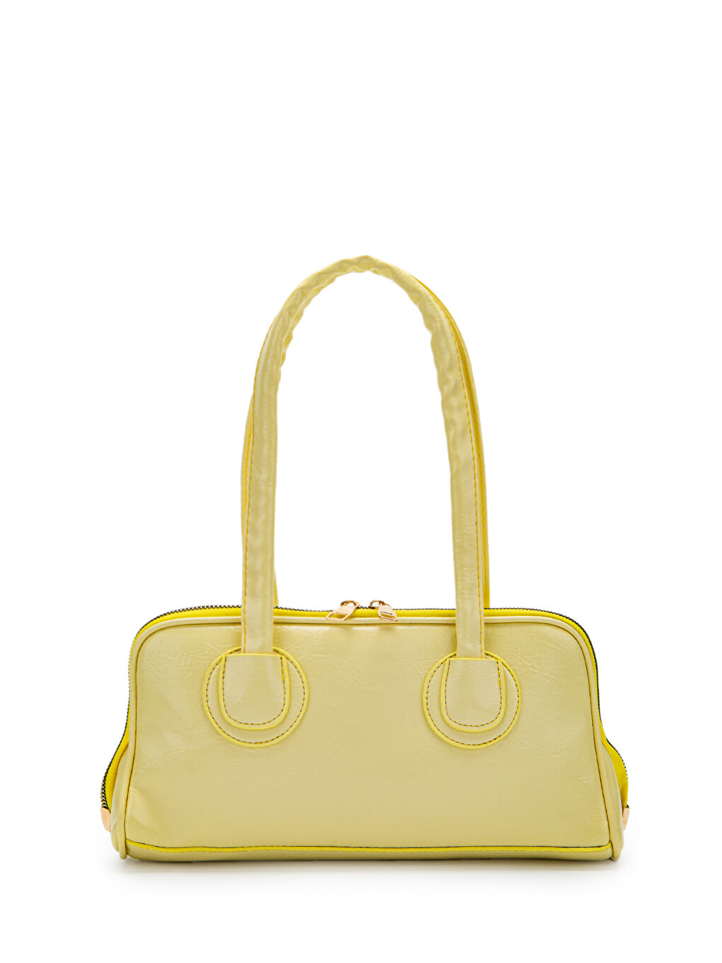 Suni Deri Baget Henna Limon Sarısı Kadın Kol Çanta