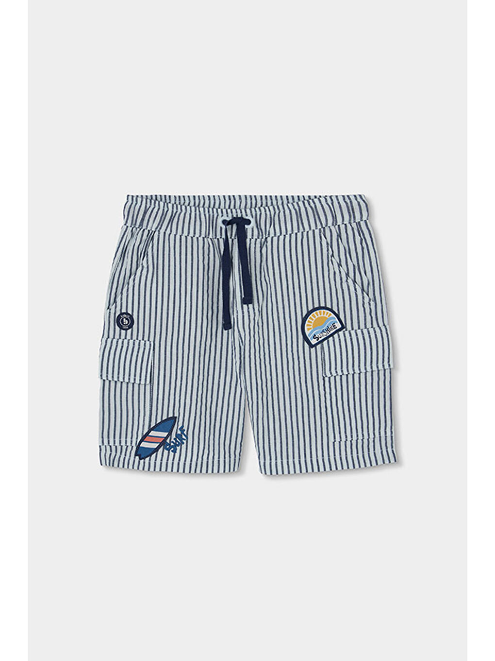 Çizgi Desenli Şort 2-6 Yaş Mavi