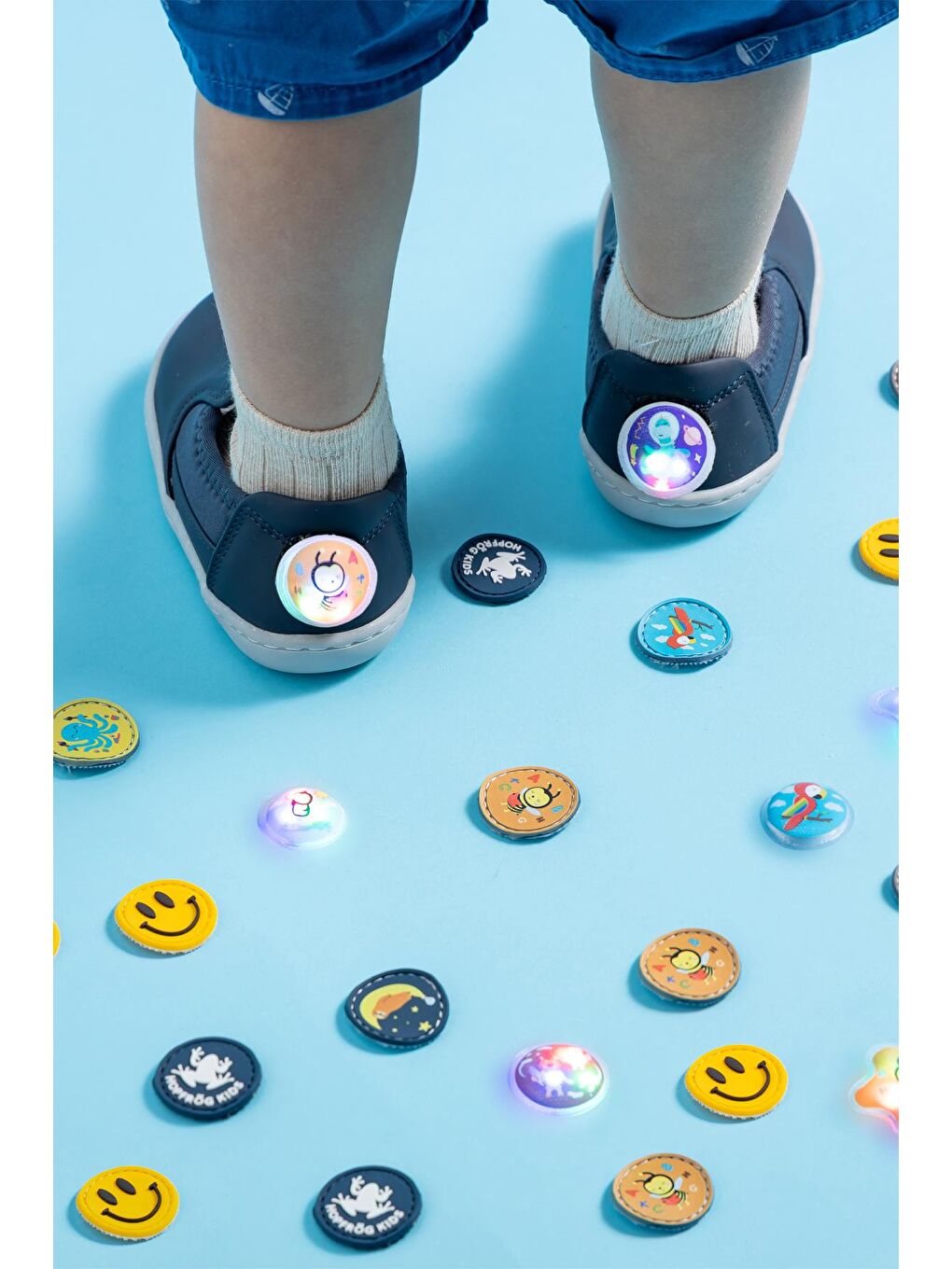Smart Walker Slip-On #Tags Süper Mat Lacivert Barefoot Işıklı Çocuk Ayakkabı-4