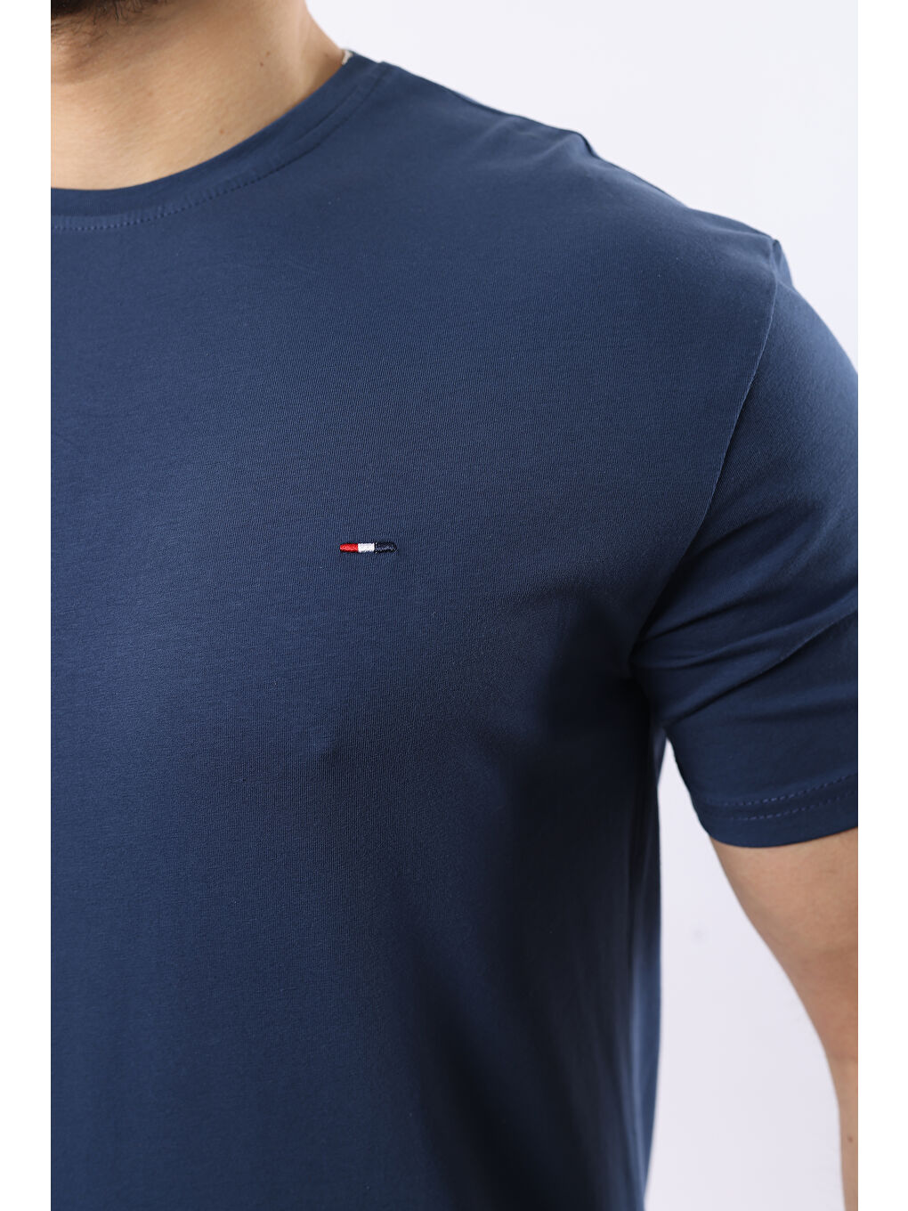 Lacivert Erkek Slim Fit T-Shirt-1