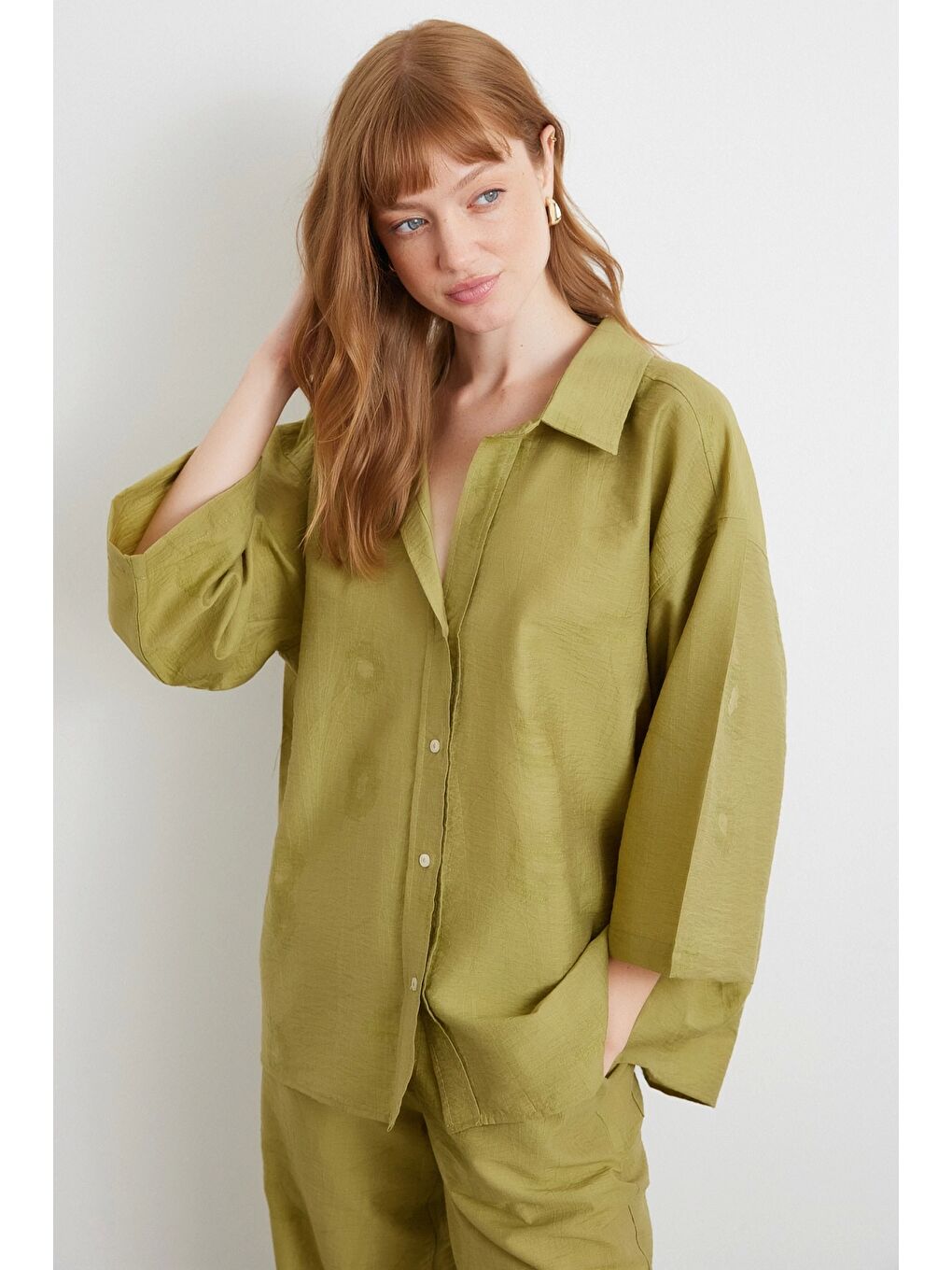 Arka Cepli Salaş Pantolon Yeşil-2