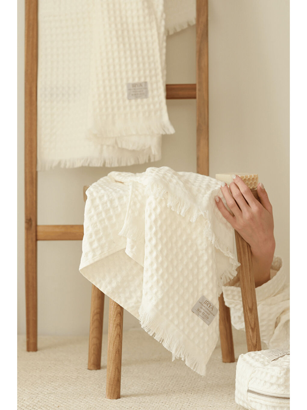 Aura Waffle Havlu Ekru 50X100