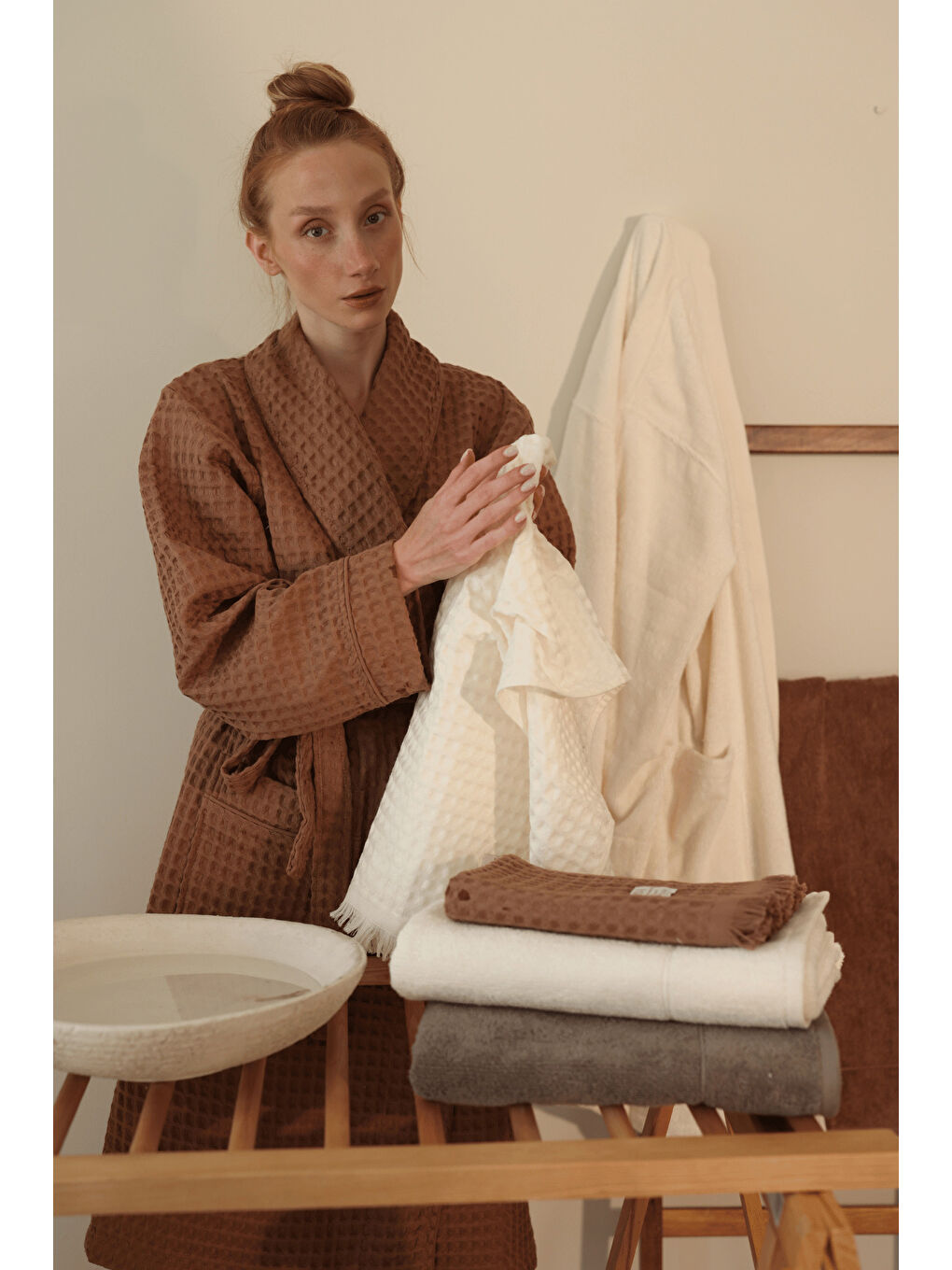 Aura Waffle Havlu Ekru 50X100-1